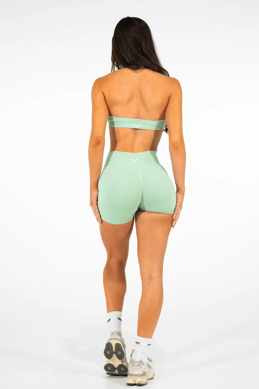 Club Athletica Flex Seamless Halter Sports Bra Light Green - Image 7