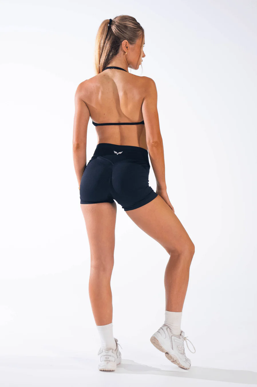 Club Athletica Flex Seamless Ruched Crop Top Black - Image 4