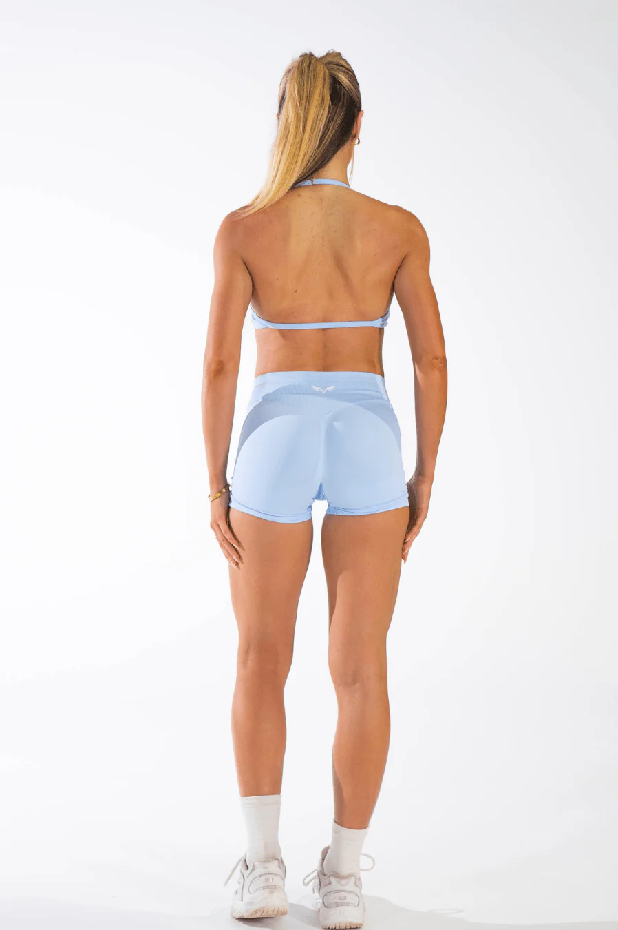 Club Athletica Flex Seamless Ruched Crop Top Ice Blue - Image 4
