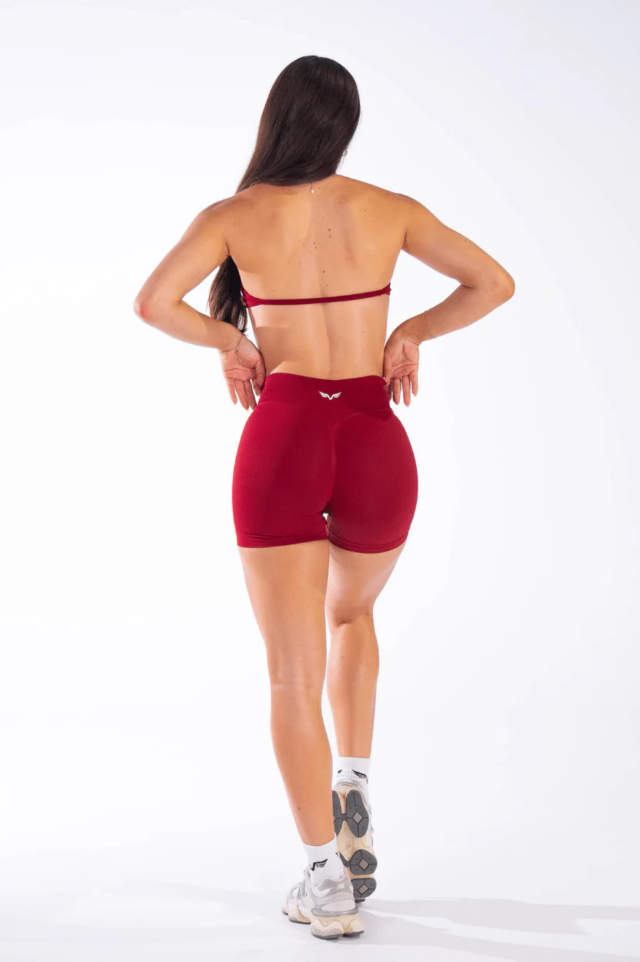 Club Athletica Flex Seamless Ruched Crop Top Red - Image 8