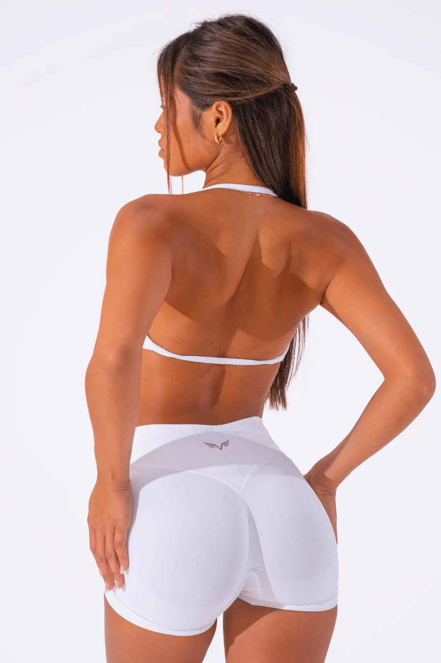 Club Athletica Flex Seamless Ruched Crop Top White - Image 6