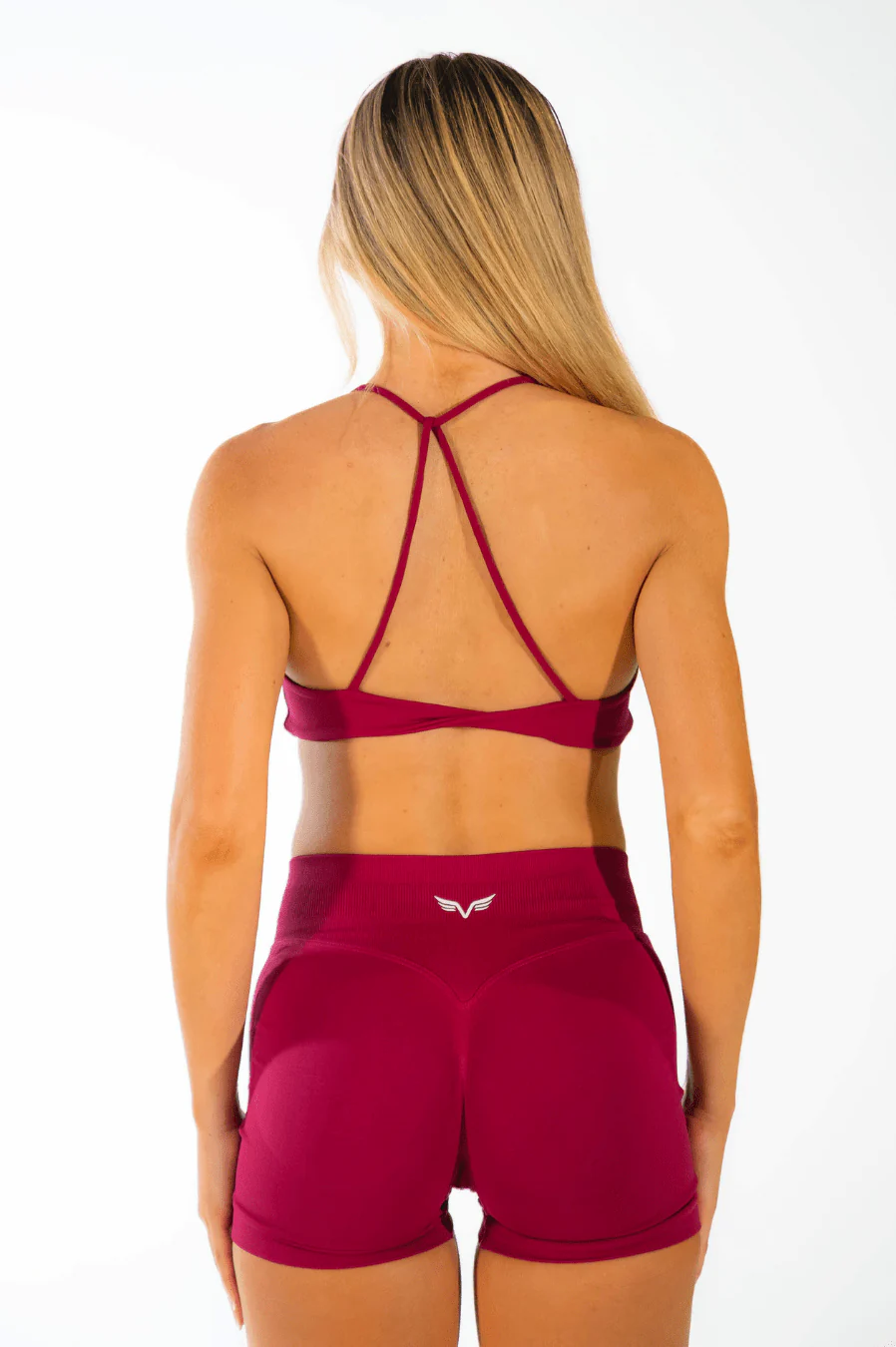 Club Athletica Flex Seamless Shorts Berry Red - Image 6