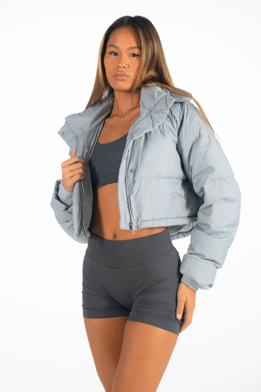 Classy Elegance Puffer Jacket 2.0 Cadet Grey - Image 2