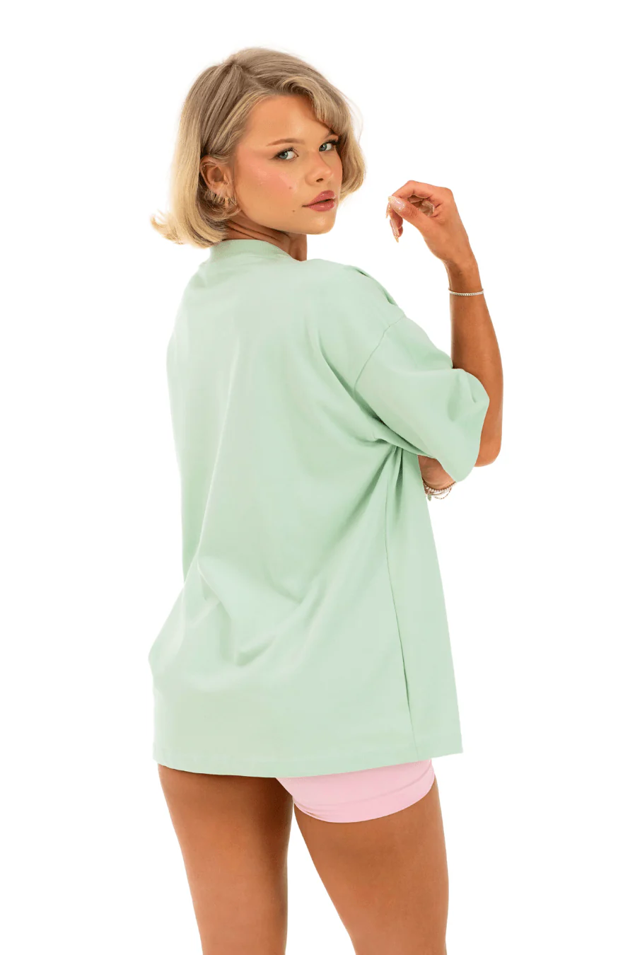 Club Athletica Oversized Tee Green/Pink - Image 4