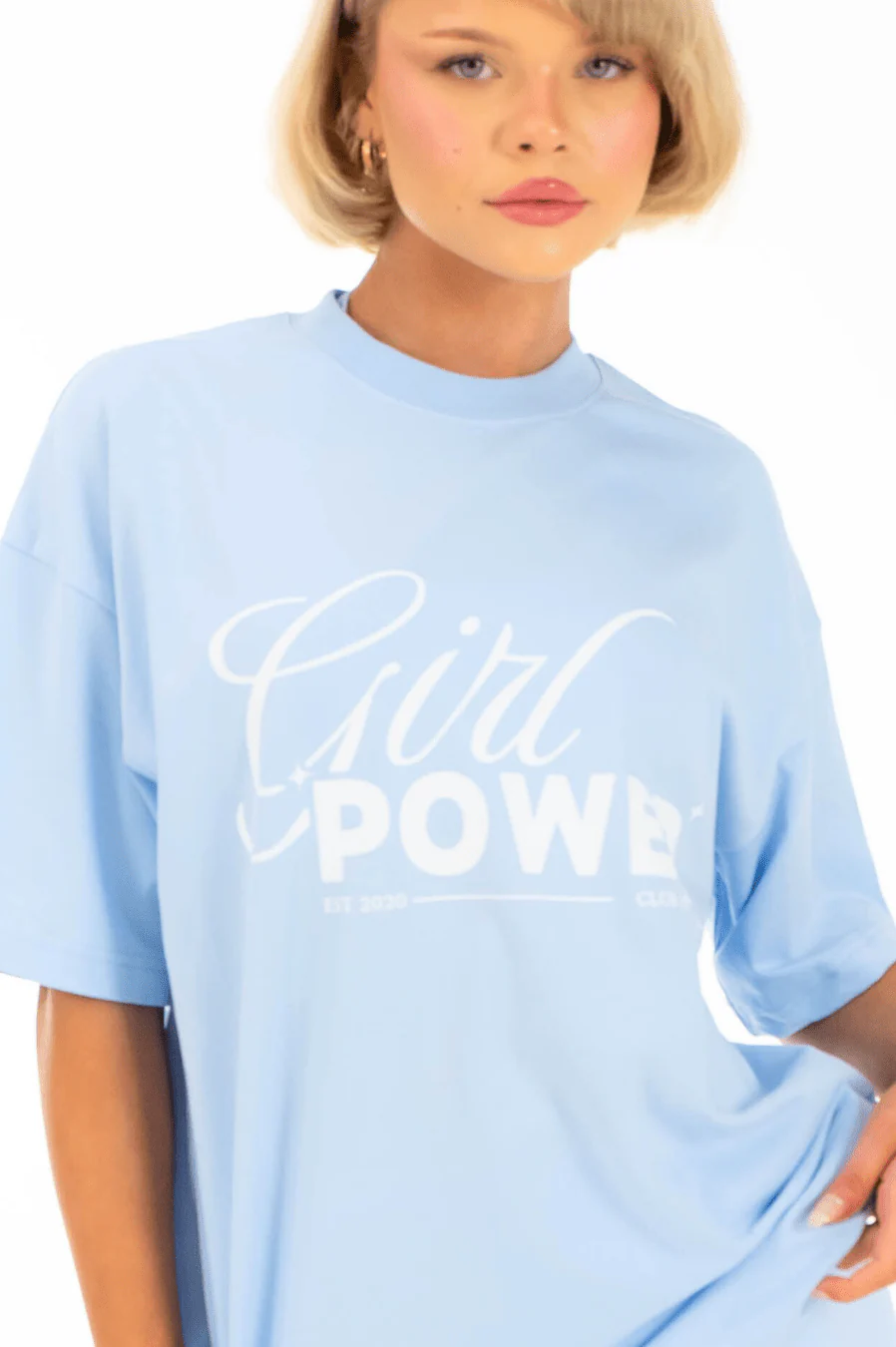 Club Athletica Oversized Tee Ice Blue/White - Image 6