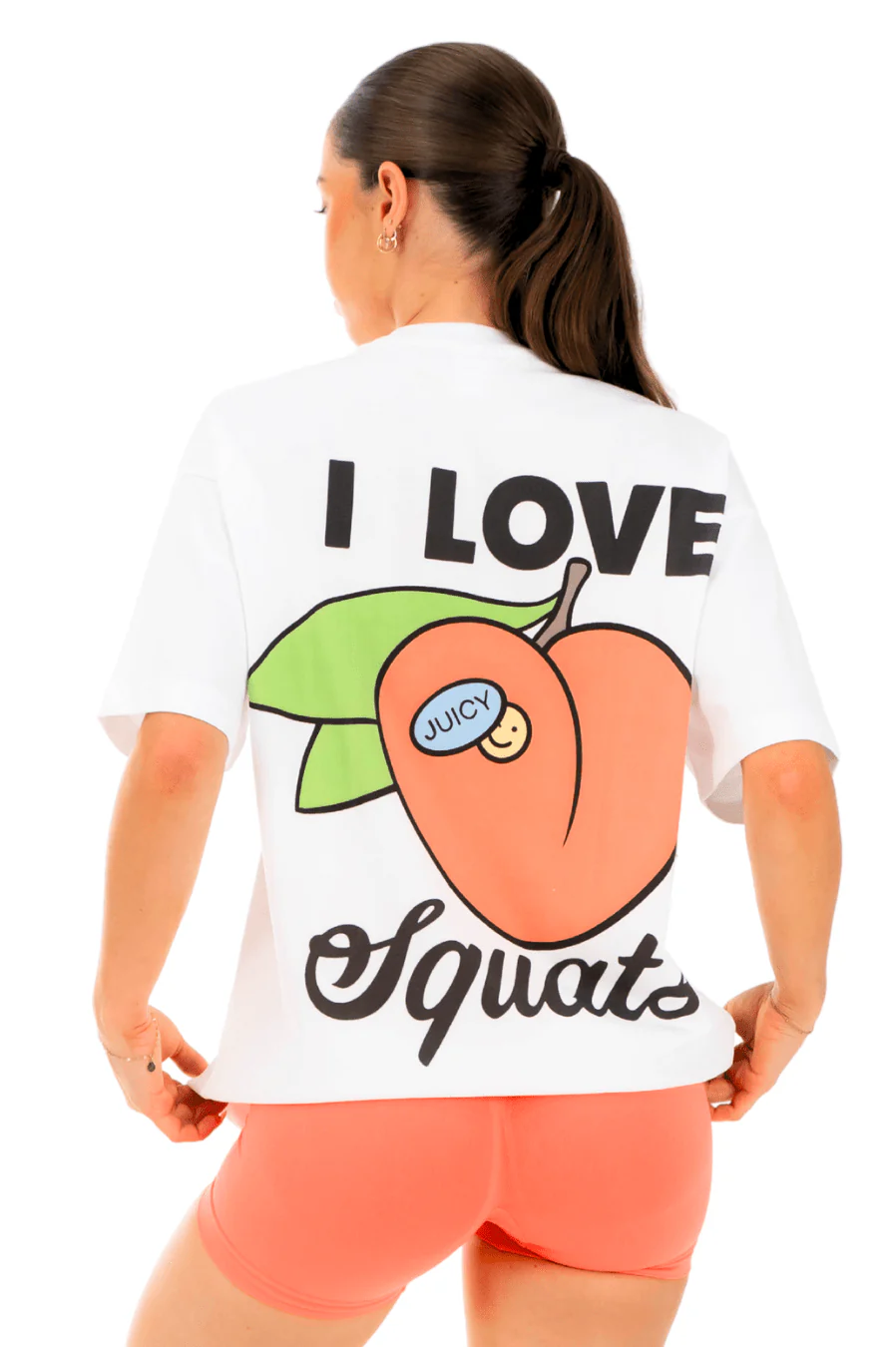 Club Athletica Oversized Tee White/Apricot - Image 5