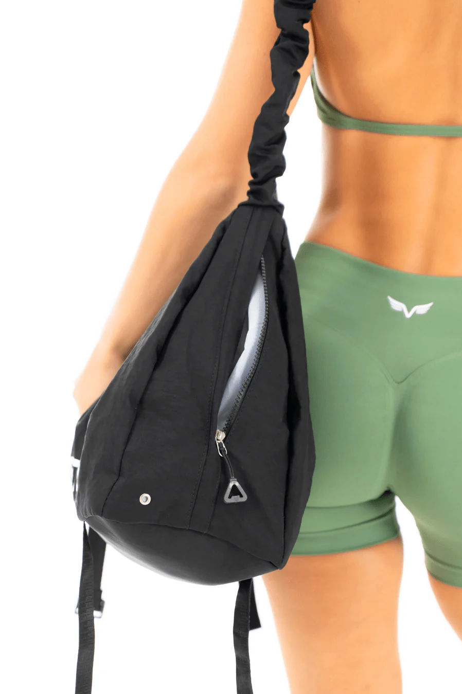 Ruched Gym Handbag Black - Image 7