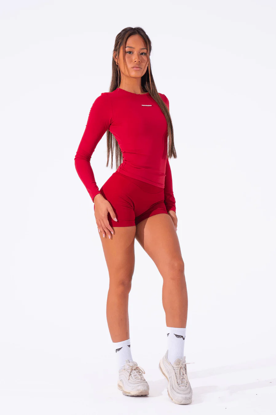 Classy Seamless Long Sleeve Compression Tee Red - Image 4