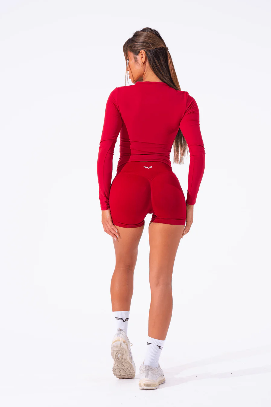 Classy Seamless Long Sleeve Compression Tee Red - Image 5